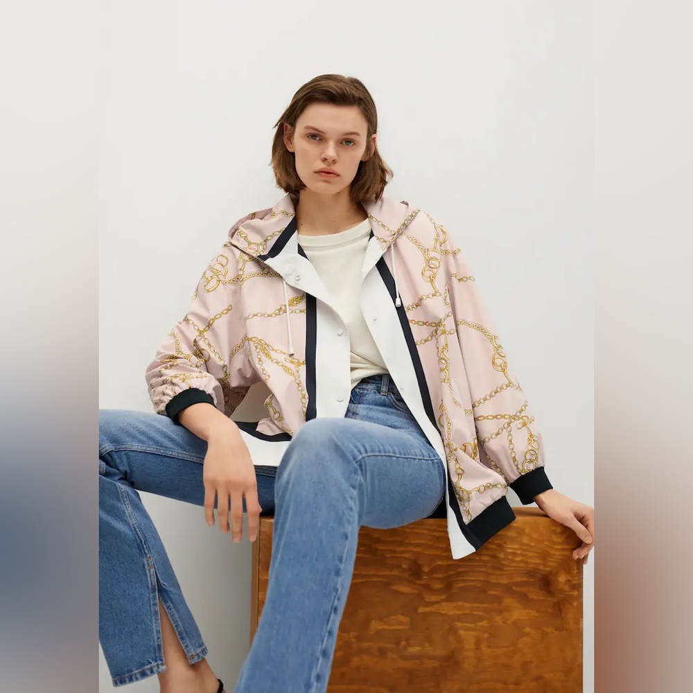 NWT Mango Chain Print Jacket - L